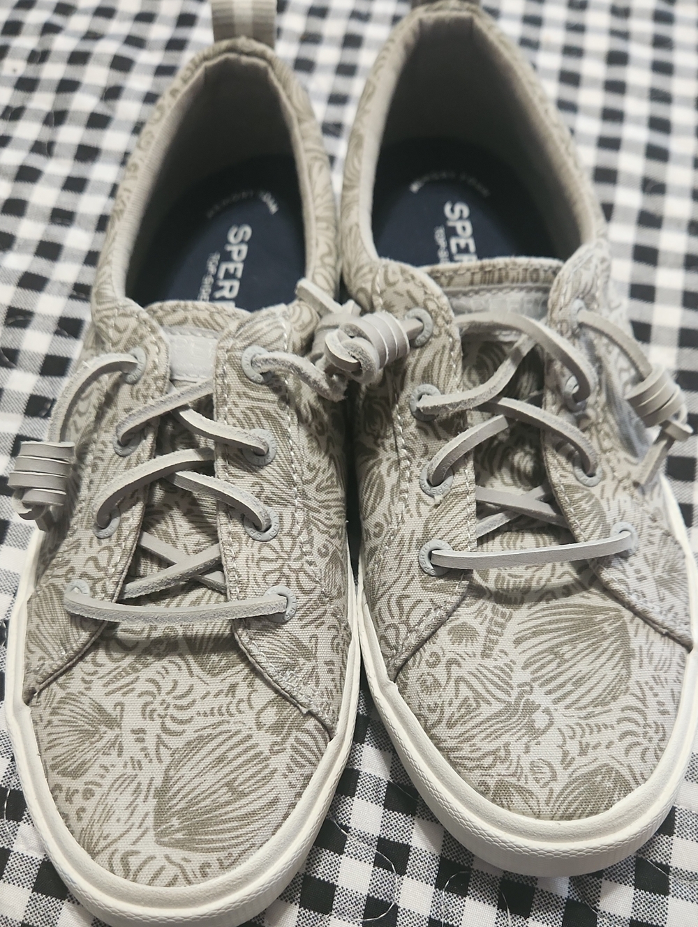 Sperry Cream Floral-Pattern Canvas Slip-On Sneakers